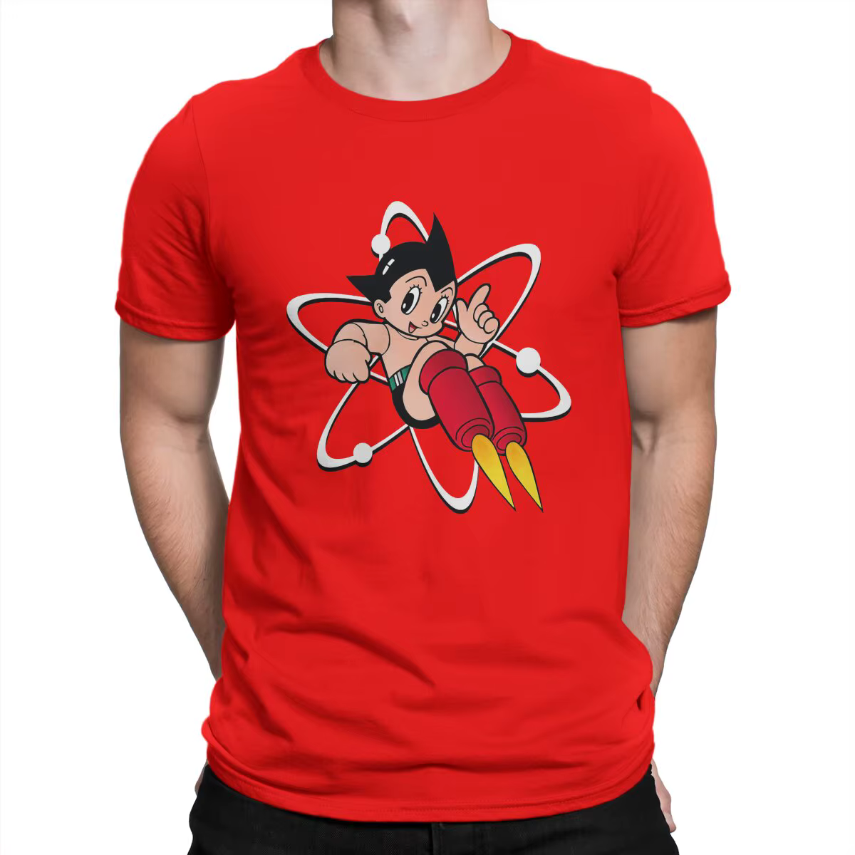 T-shirt classique à col rond pour homme, vêtements Harajuku, STRAboy Robot Anime