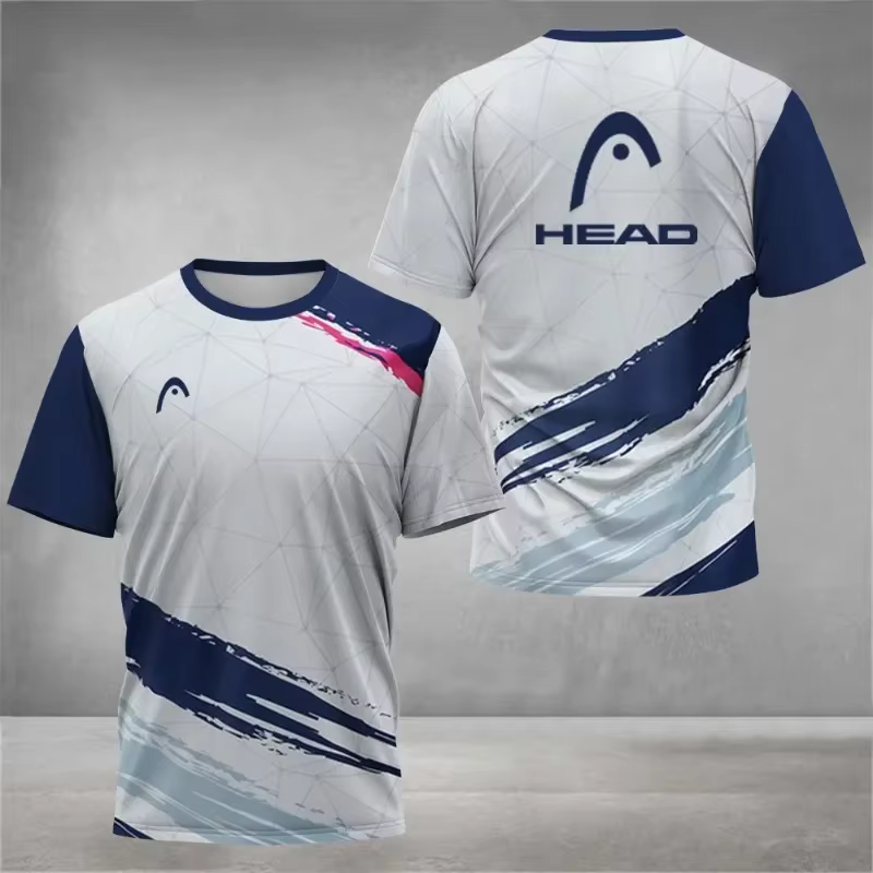 T-shirt respirant pour homme, col rond, manches courtes, coupe ample, idéal pour le badminton, le te