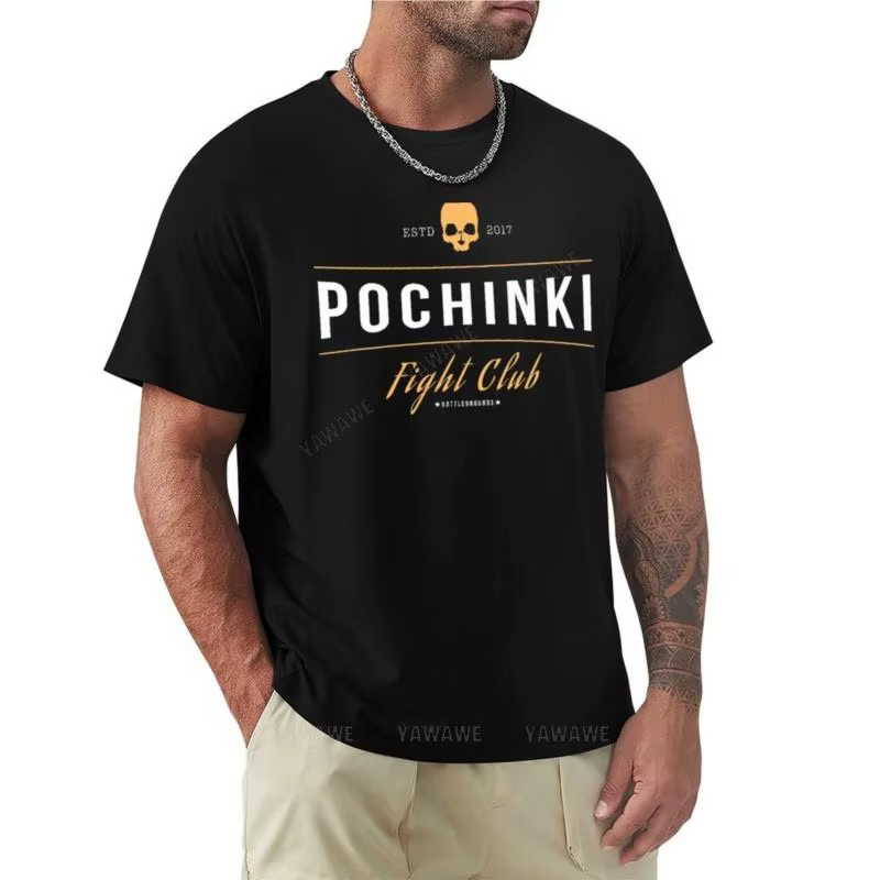 Pochinki Fight Club PUBG T-Shirt hippie vêtements été hauts mode coréenne hommes à manches courtes t