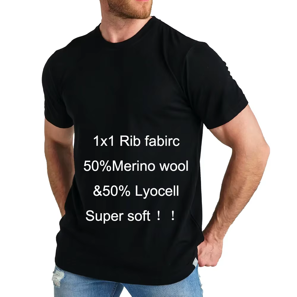 T-shirt de base pour homme 100 % laine mérinos super fine, respirant, à séchage rapide, anti-odeur, 