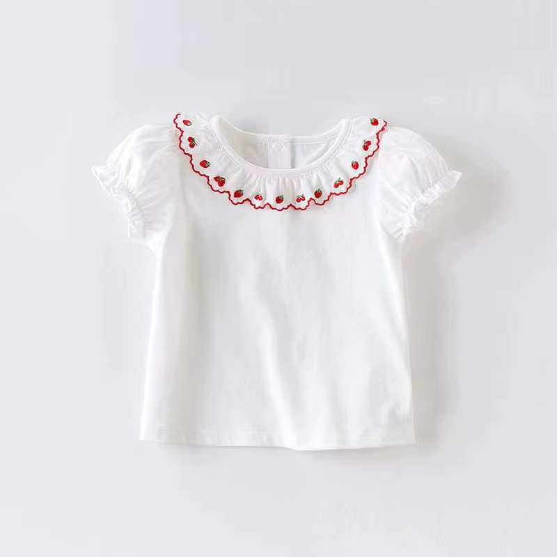 T-shirt à manches courtes pour filles, vêtements d'été pour enfants, nouvelle collection 2024