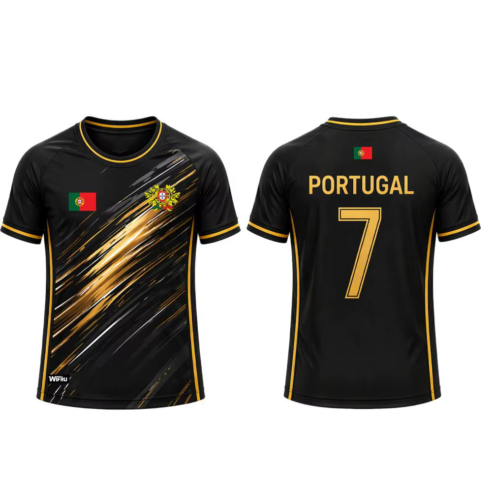 Nouveau maillot de football du Portugal, t-shirt de sport d'extérieur respirant à manches courtes po