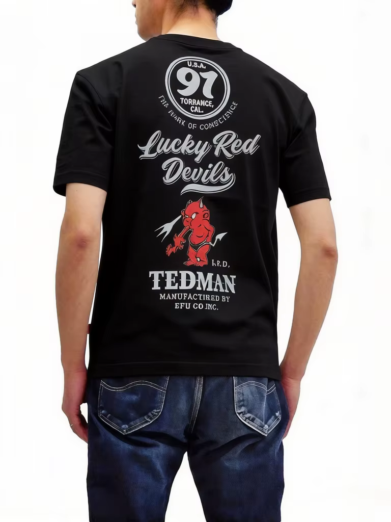 T-shirt Tedman TDSS-509 avec logo Tedman Design F-Shokai T-shirt à manches courtes pour homme Noir e