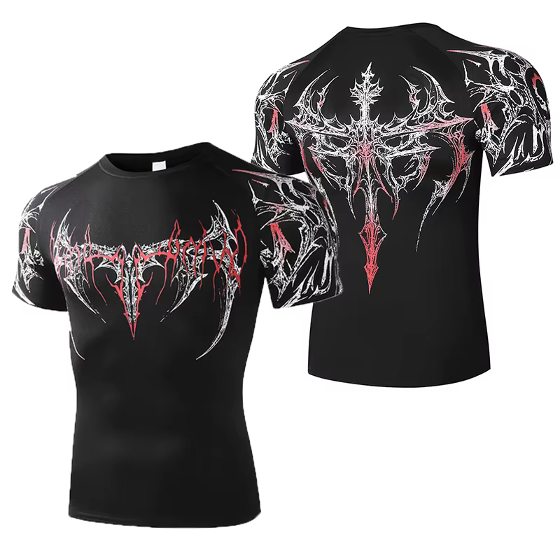T-shirt ajusté pour homme, T-shirt de compression d'été pour homme, Hauts de fitness pour la gym, Vê