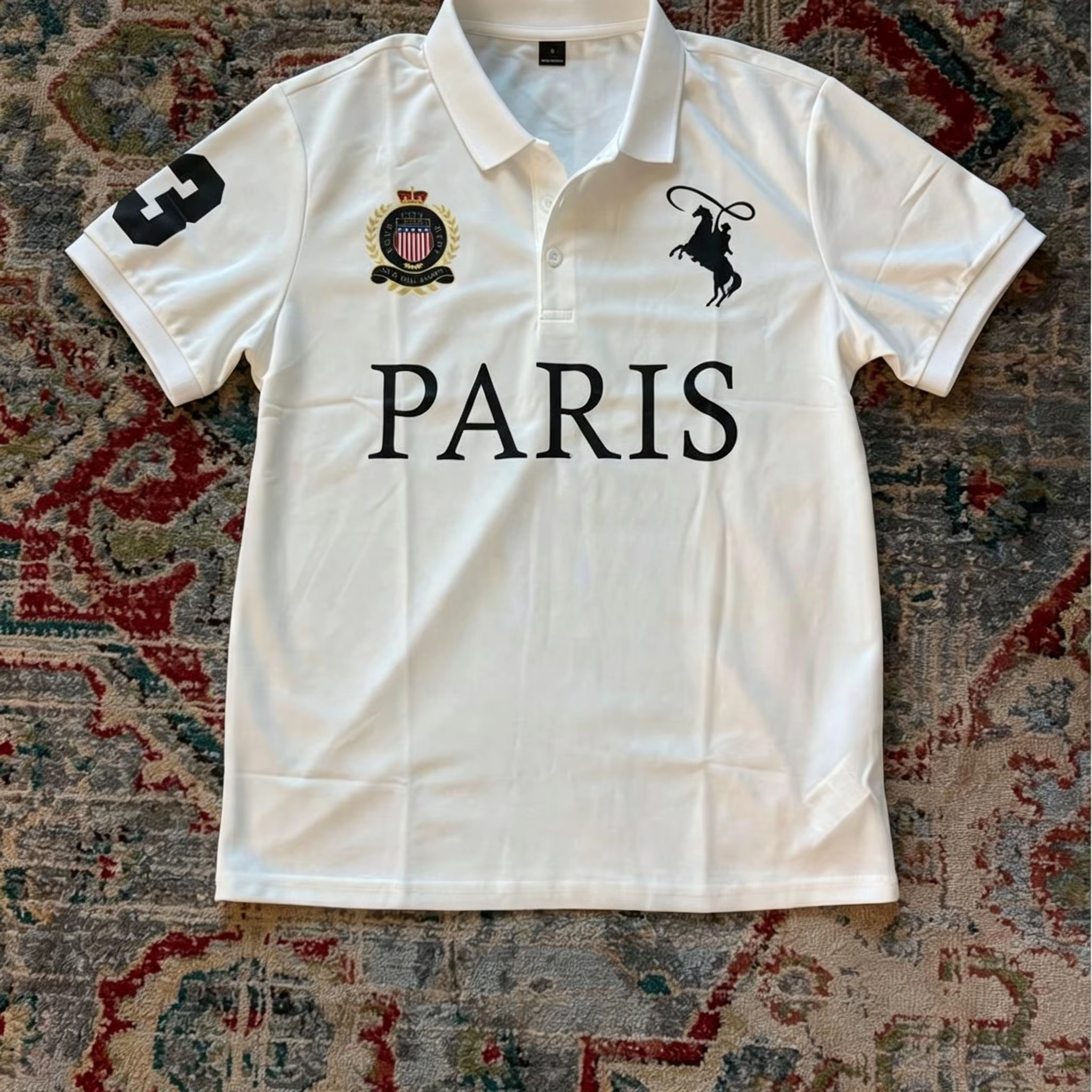 Polo Parisien Blanc Hip Hop Y2K, Polo Imprimé Rock Goth, Chemise Oversize, T-shirt Casual Punk, Mini