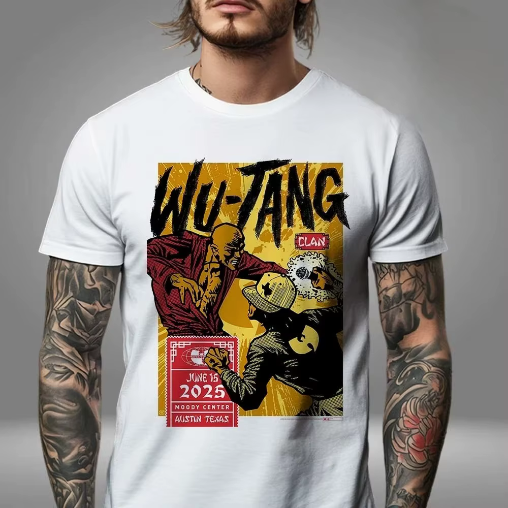 Wu Tang Clan Global Tour Mercah T-shirt imprimé graphique haut de gamme de luxe hommes femmes haut Y