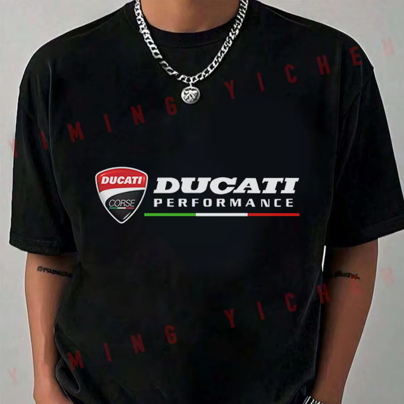 T-shirt Moto Ducati Corse-Performance pour Homme, Rétro, Motif Moto, Manches Courtes, Col Rond, Déco