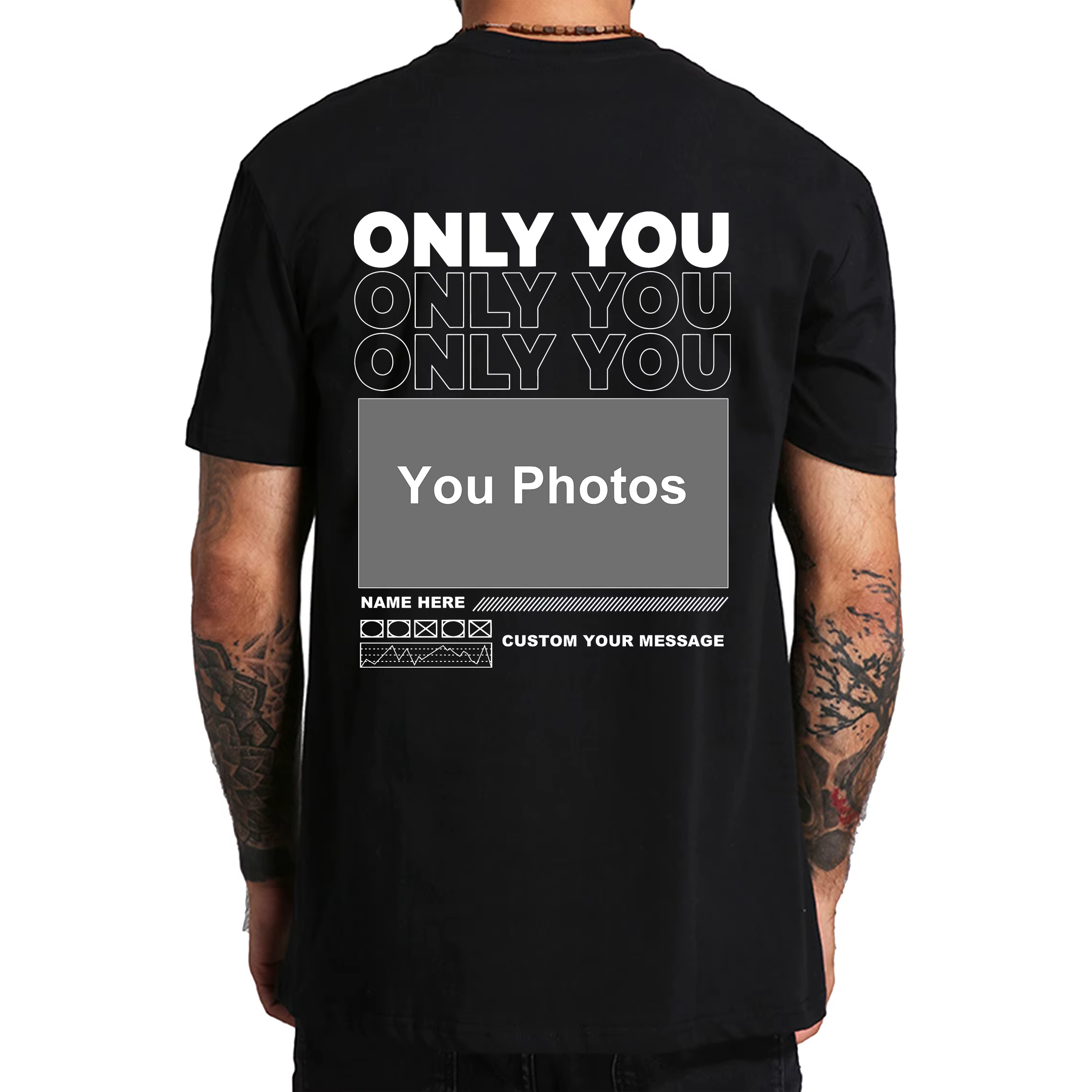 T-shirt en coton doux avec photo personnalisée pour homme, cadeau de petit ami, collage de la Saint-