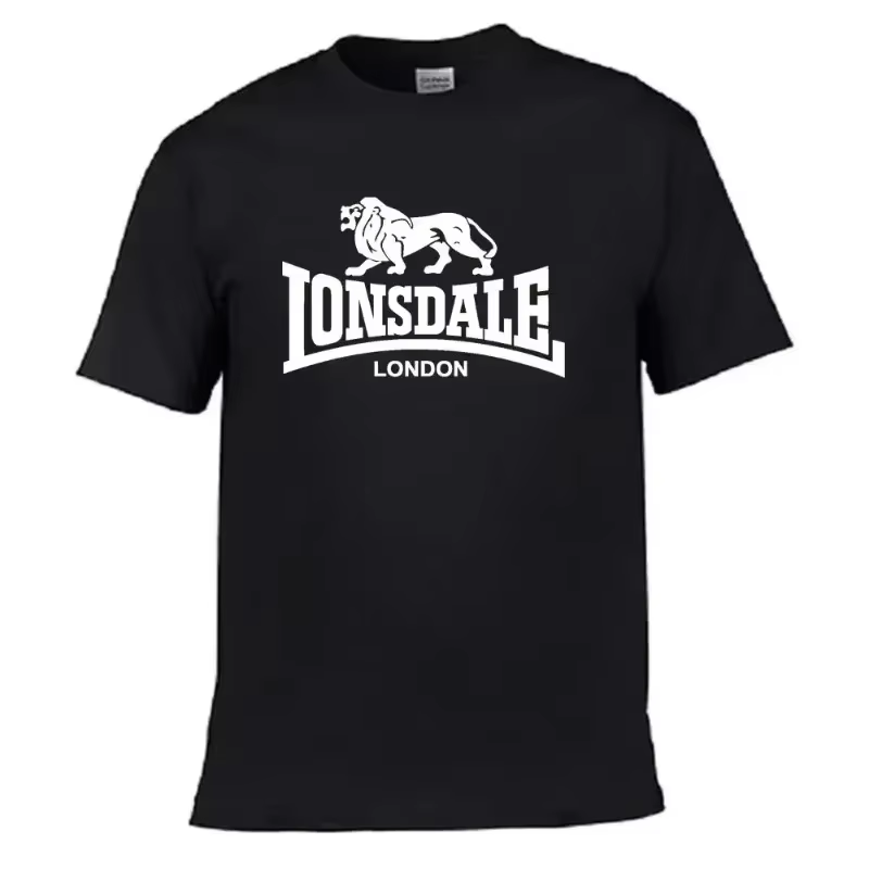 T-shirt à manches courtes pour homme avec imprimé Lion Lonsdale, style streetwear ample et confortab
