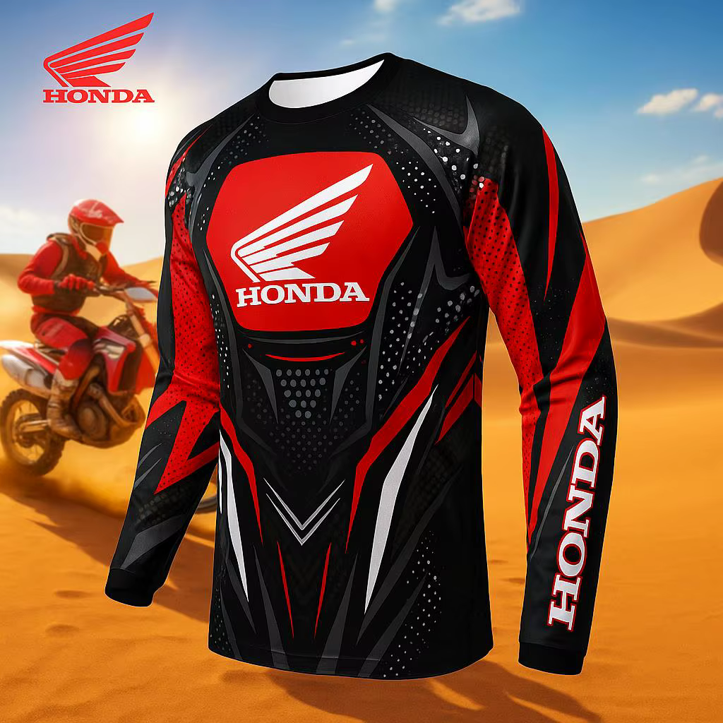 T-shirt à manches longues Honda, vêtements respirants à séchage rapide, une chemise de sport adaptée