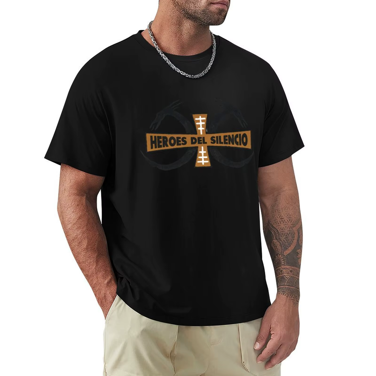 T-shirt blanc pour hommes, motif reconnaissance du silence, sublime