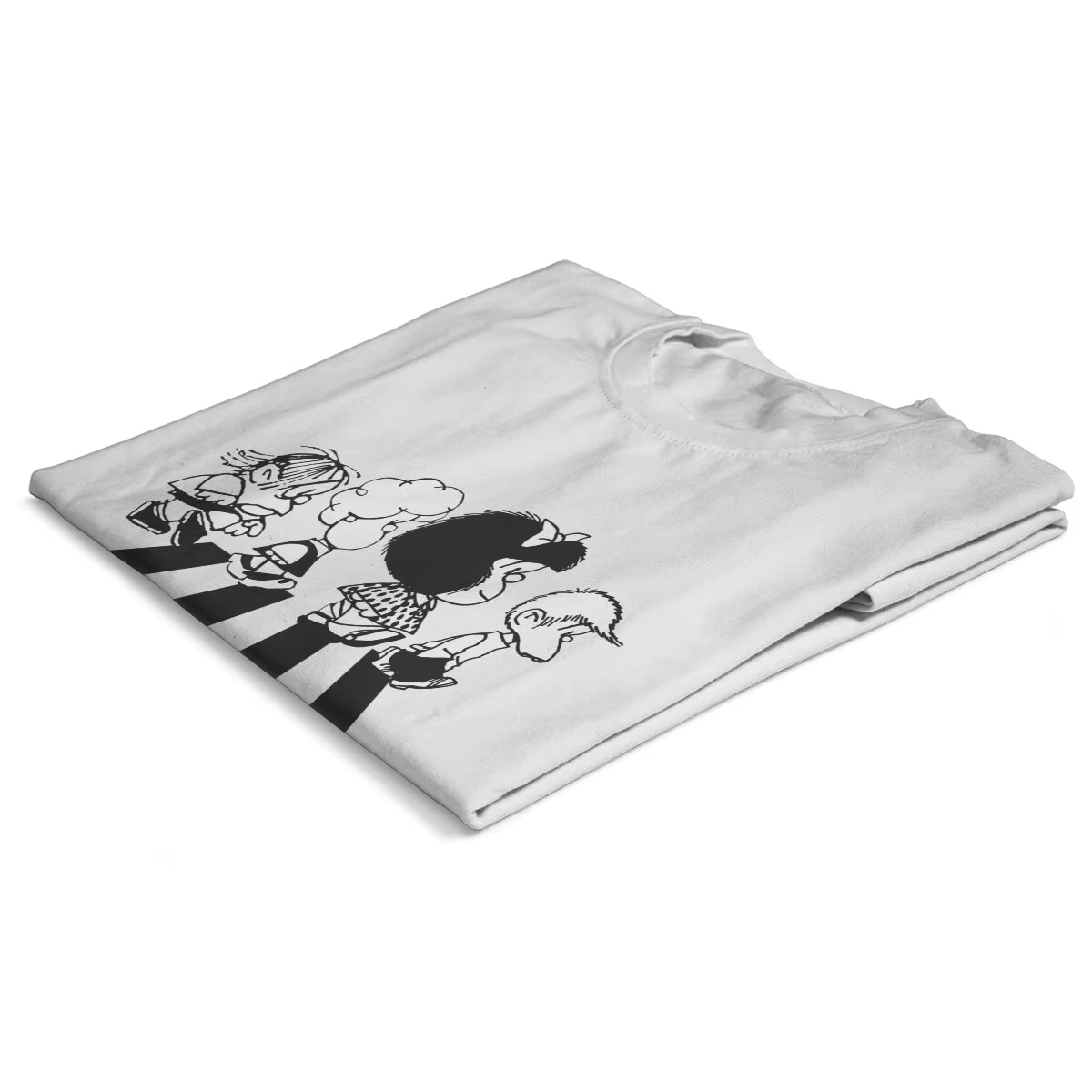 T-shirt Mafalda à col rond pour femmes et filles, t-shirts graphiques de dessin animé, polyester, ca
