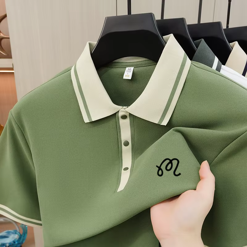 Nouveau Polo de Marque Haut de Gamme pour Homme, Imprimé Exquis, Manches Courtes, T-shirt d'Été, Mod