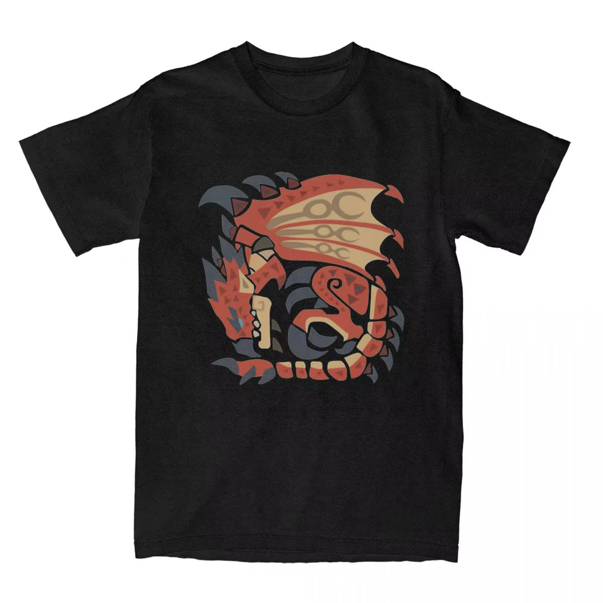 T-Shirt Monster Hunter pour Homme, Estival et Esthétique, Rathalos, 100 Coton, à la Mode, à Manches 