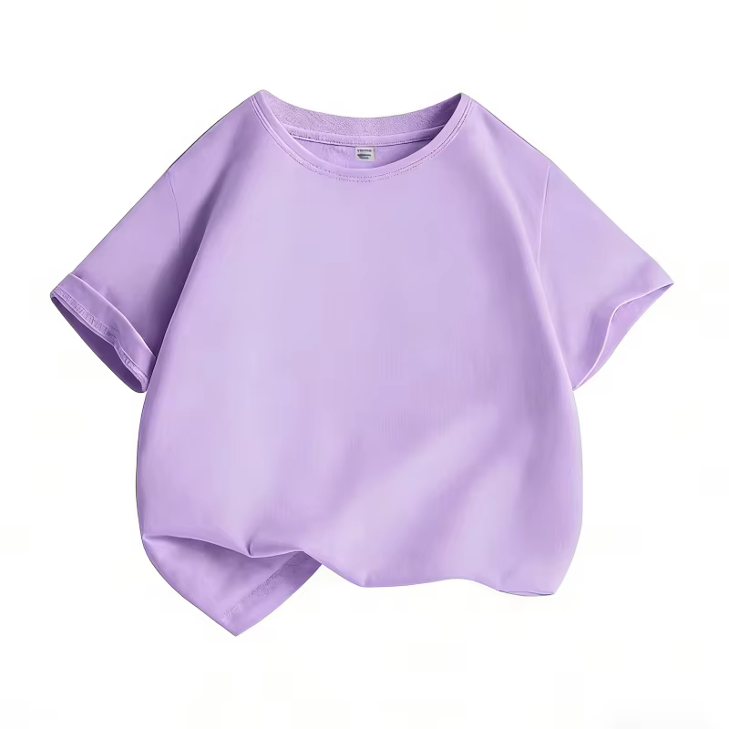 T-shirt en coton pour filles, 13 couleurs unies, hauts d'été pour filles, tee-shirt de sport tendanc