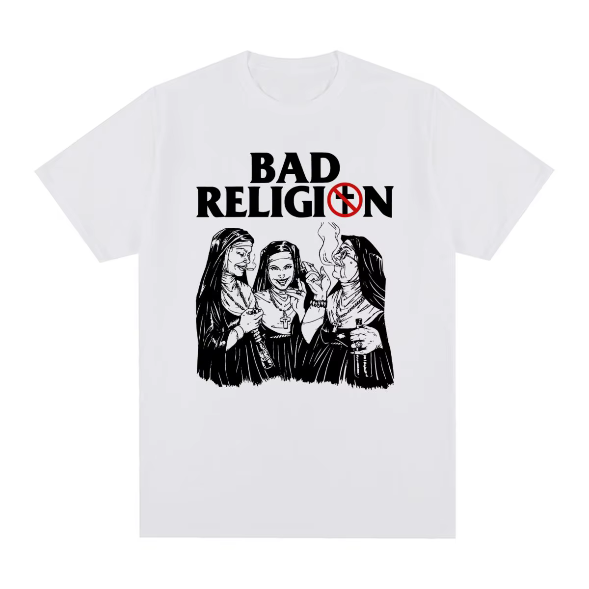T-shirt vintage BAD RELIGION, style punk rock, coton américain, décontracté, streetwear homme, nouve