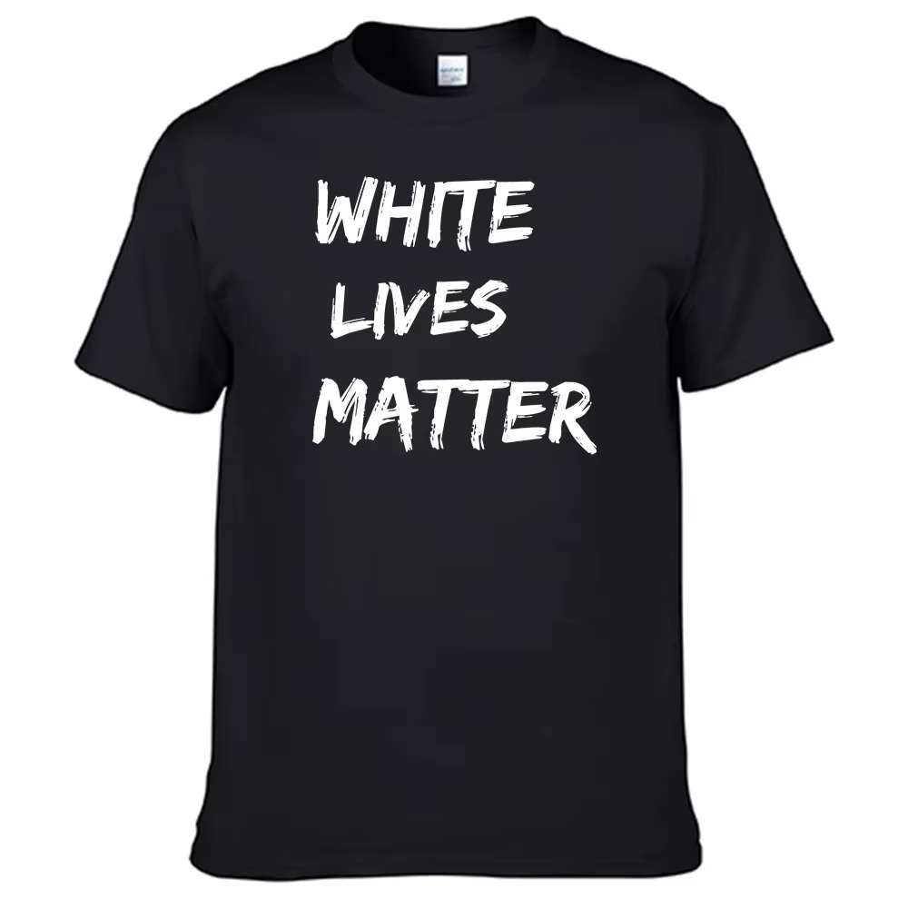 T-shirt blanc pour homme, vêtement en coton, 100%