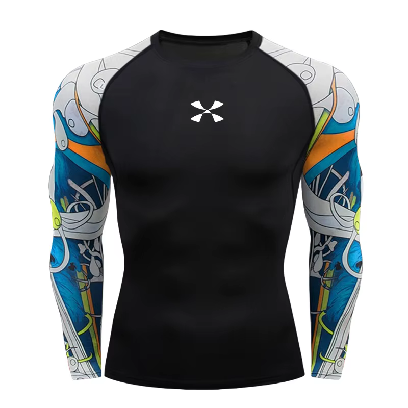 T-shirt de compression pour homme Cody Lundin, séchage rapide, anti-UV, coupe ajustée, pour la gym, 