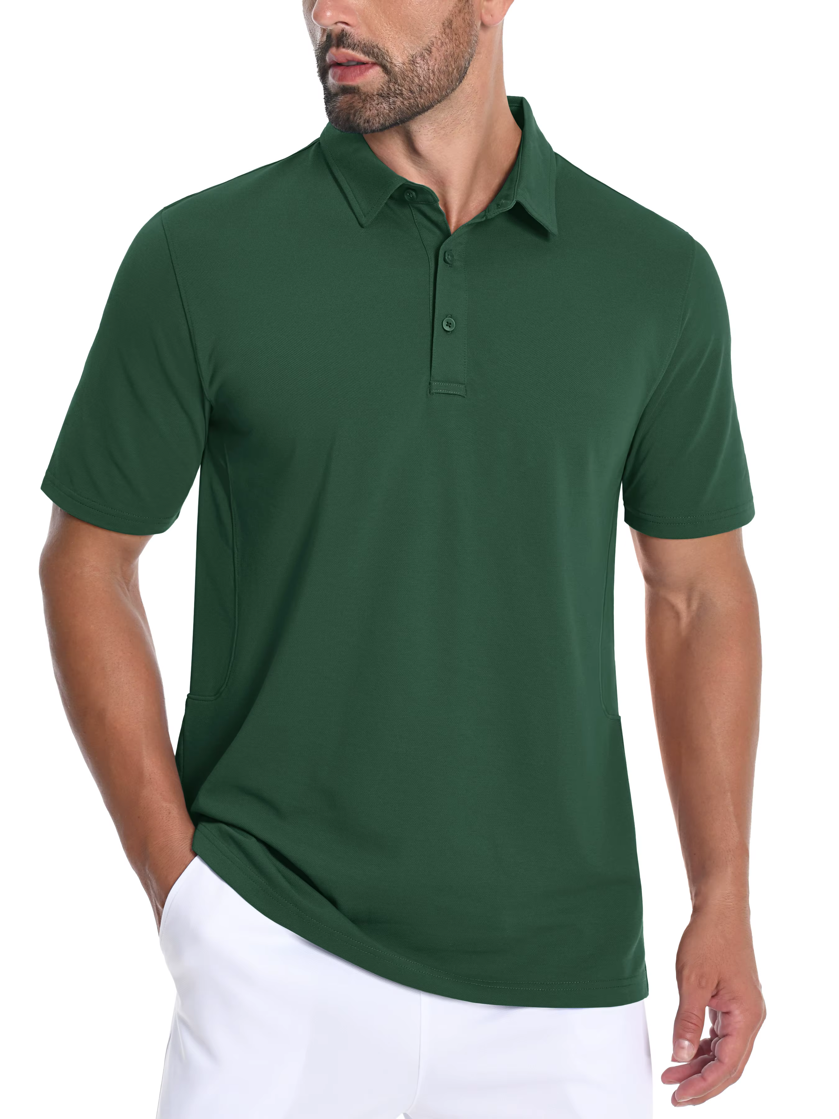 MAGCOMSEN Polo rafraîchissant pour homme, piqué, anti-humidité, séchage rapide, sans étiquette, col 