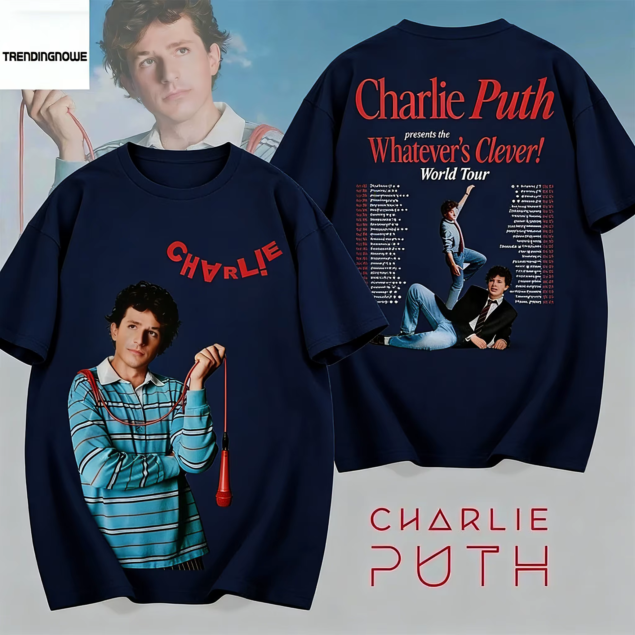 Charlie Puth "Whatever" World Tour 2026 - T-shirt confortable et respirant pour fans du chanteur pop