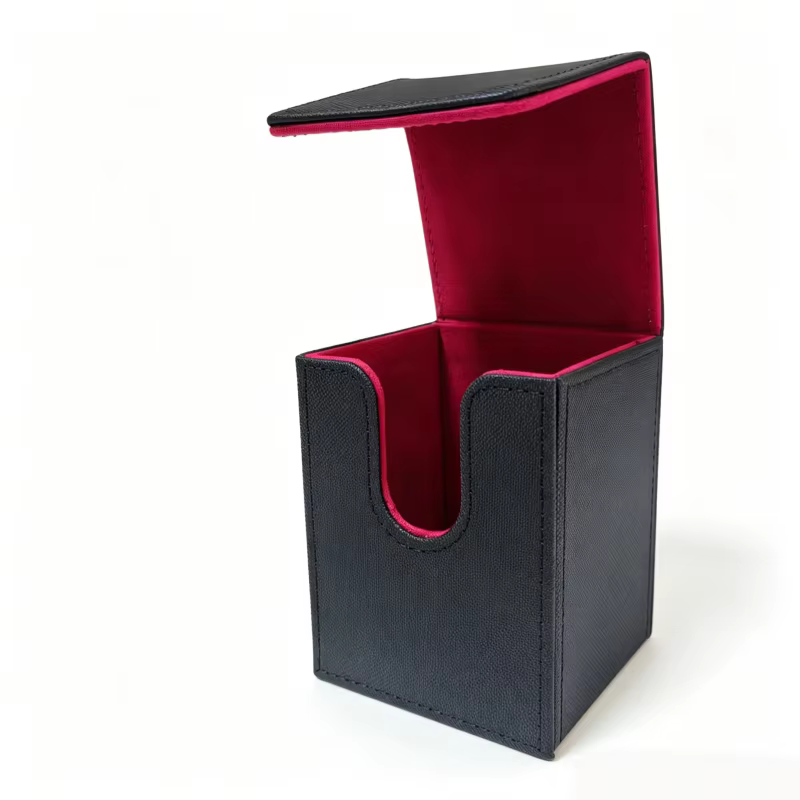 Boîte à cartes verticale à rabat, étui de rangement pour cartes en cuir PU, porte-cartes pour access