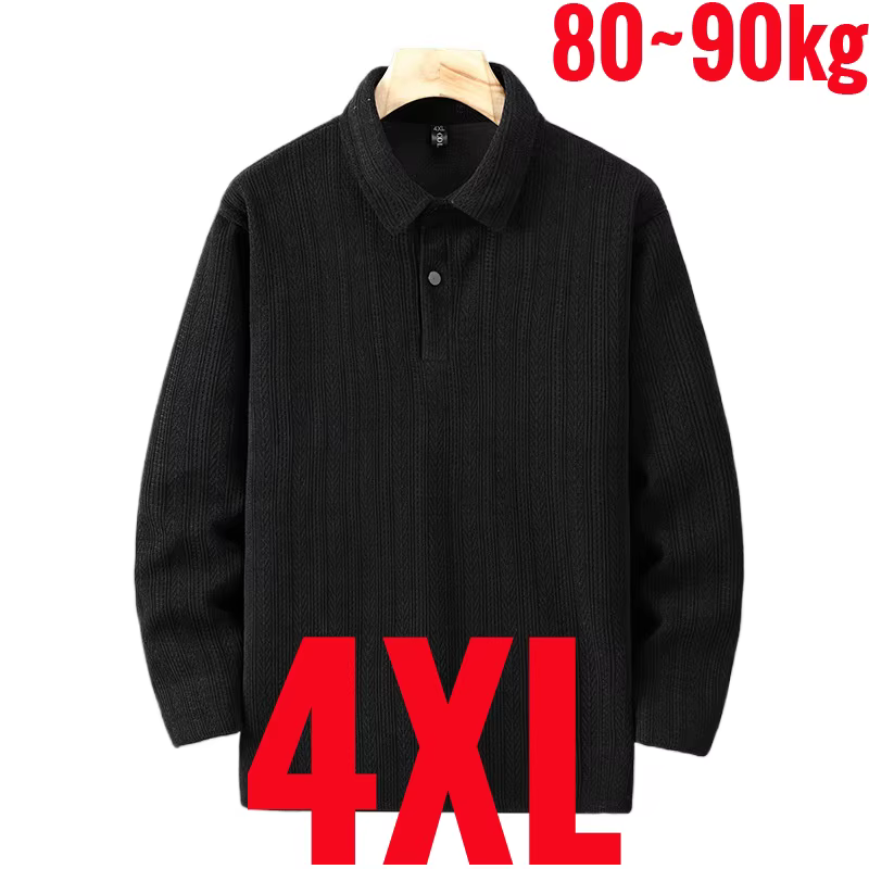 Polo à manches longues pour homme, grande taille 12XL, hauts Extra Large, 6xl 7xl 8xl 9xl 10xl, élas