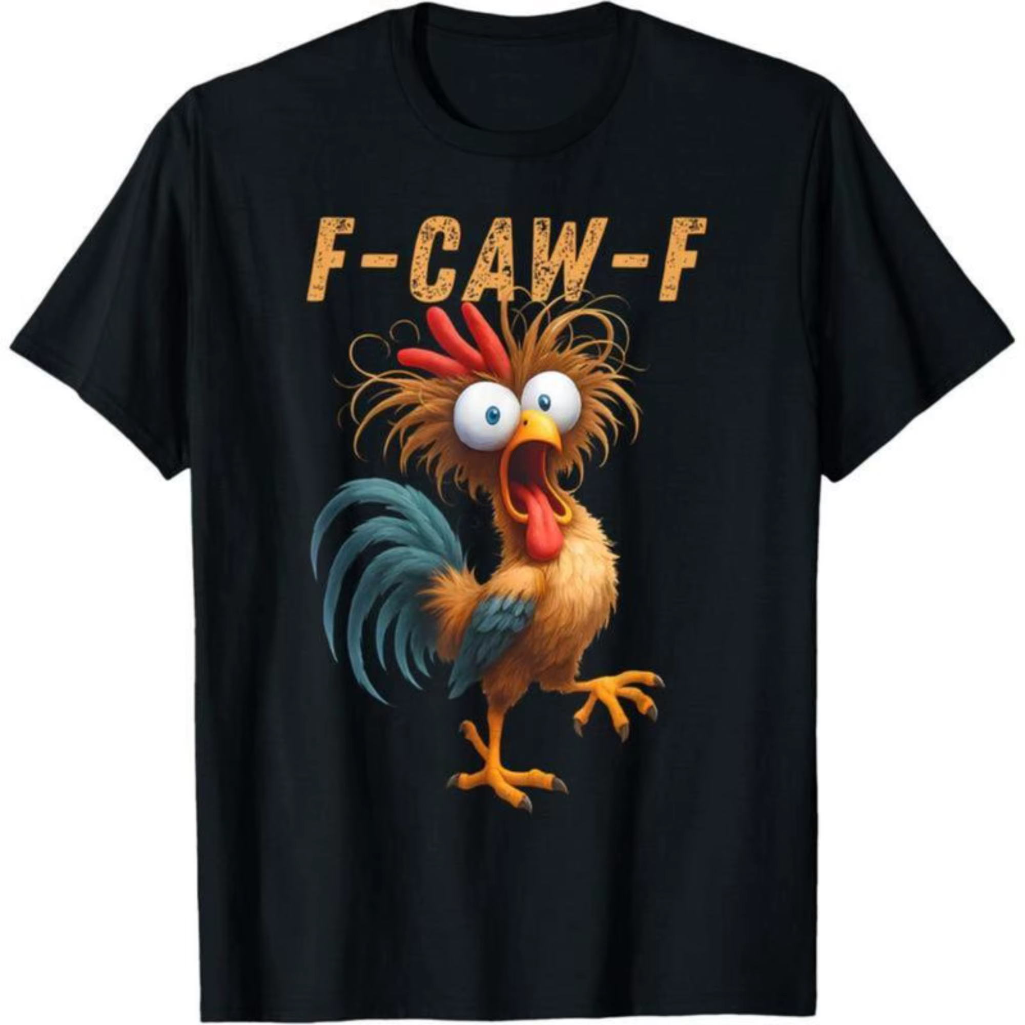 T-shirt humoristique F-CAW-F avec motif de coq fou, en mélange de coton, pour hommes et femmes, unis