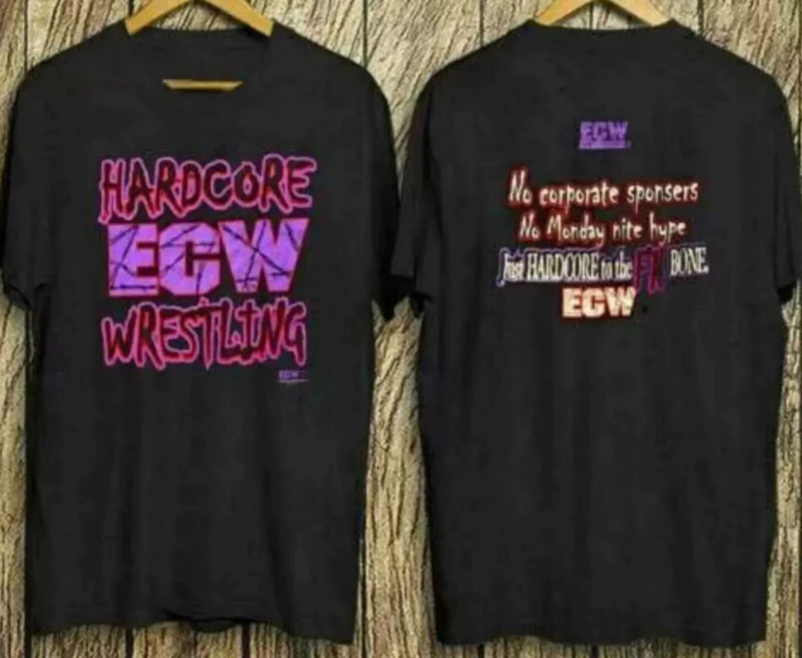 Ecw Hardcore Wrestling T-shirt années 1990 rétro coton imprimé T-shirt été nouveau haut à manches co