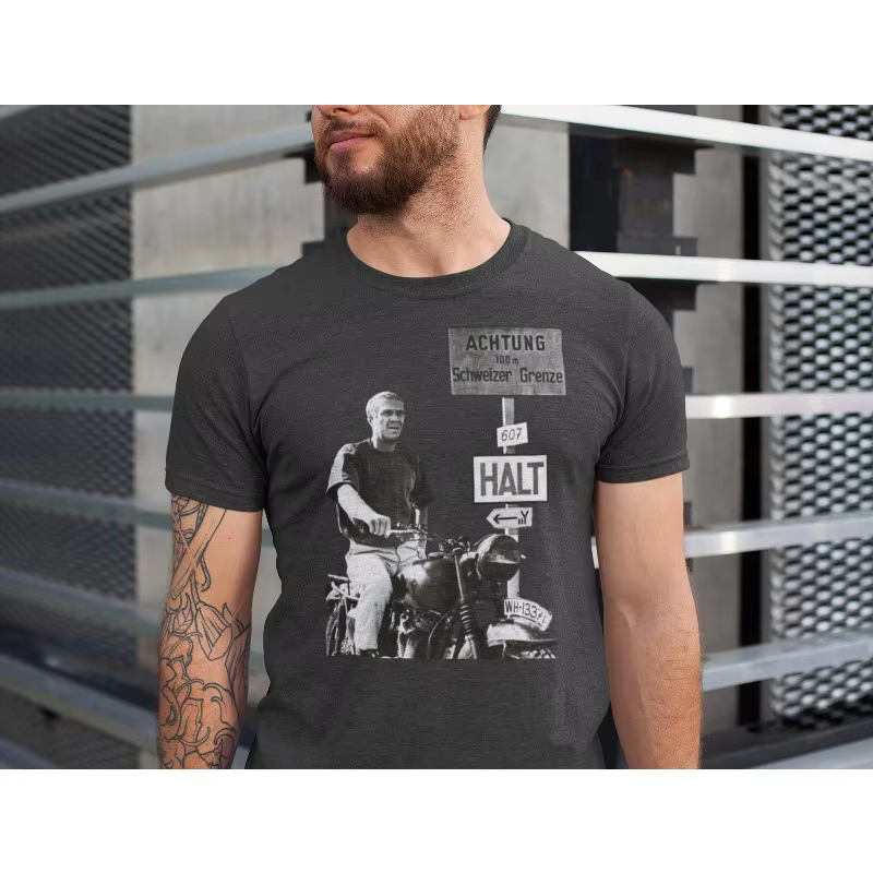 T-shirt The Great Escape, T-shirt pour hommes Steve McQueen, nouveau style d'été, T-shirt décontract