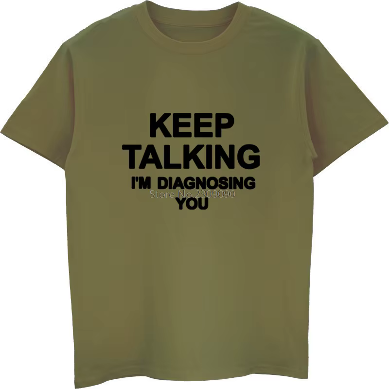 T-shirt manches courtes homme, estival et cool, en coton, avec Keep Brcare King, je te diagnostique,