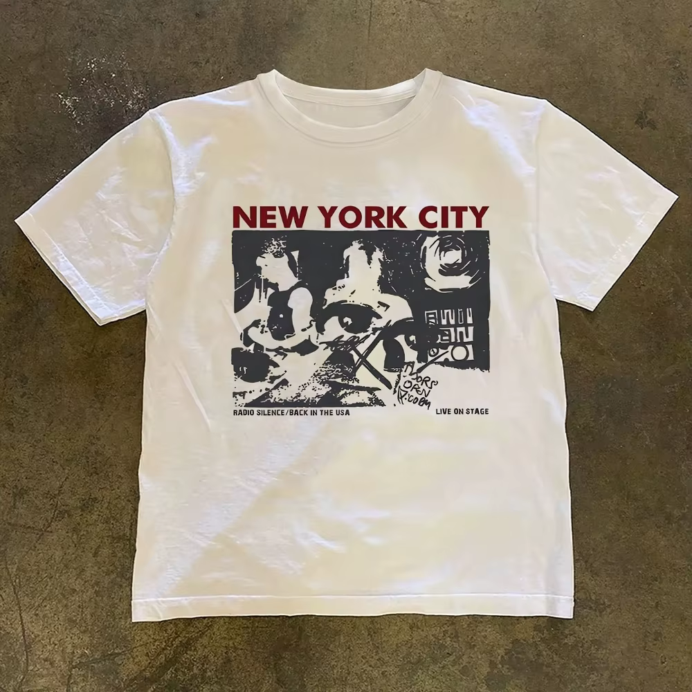Nouvelle Collection : T-shirt Décontracté Y2K pour Femme, Motif Imprimé Tendance Rock Band de New Yo