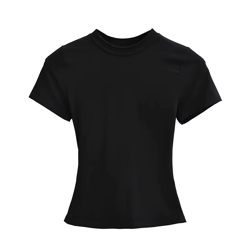 T-shirt manches courtes pour femmes, décontracté, de haute qualité, Sexy, Slim, tendance, couleur un