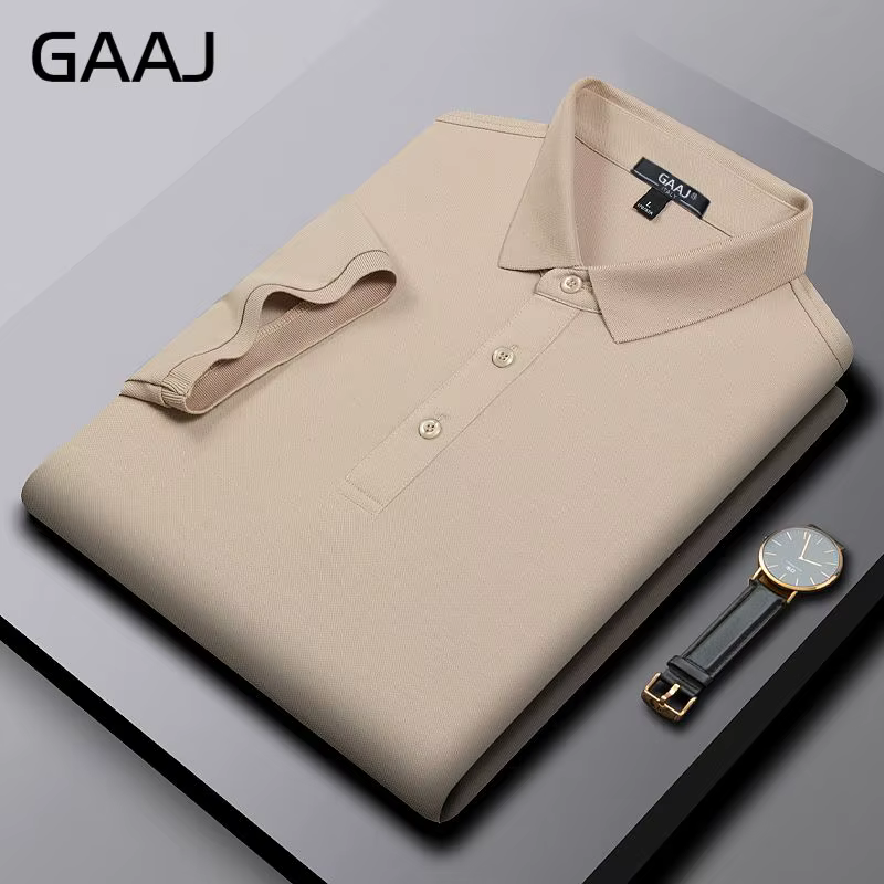 GAAJ-Polo d'affaires pour hommes, hauts de luxe légers, t-shirt de marque, t-shirt en coton de quali