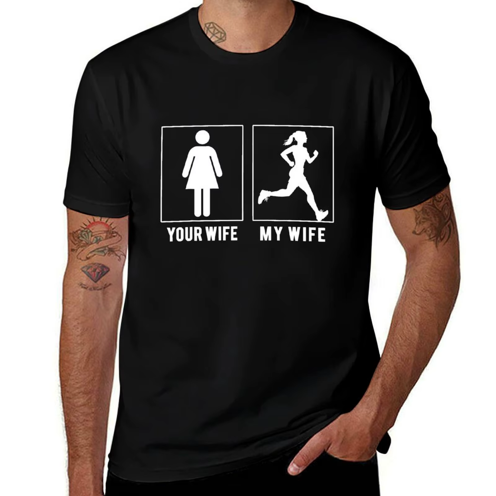 Course à votre femme ma femme T-Shirt homme graphique T-Shirt homme t-shirts pour hommes décontracté
