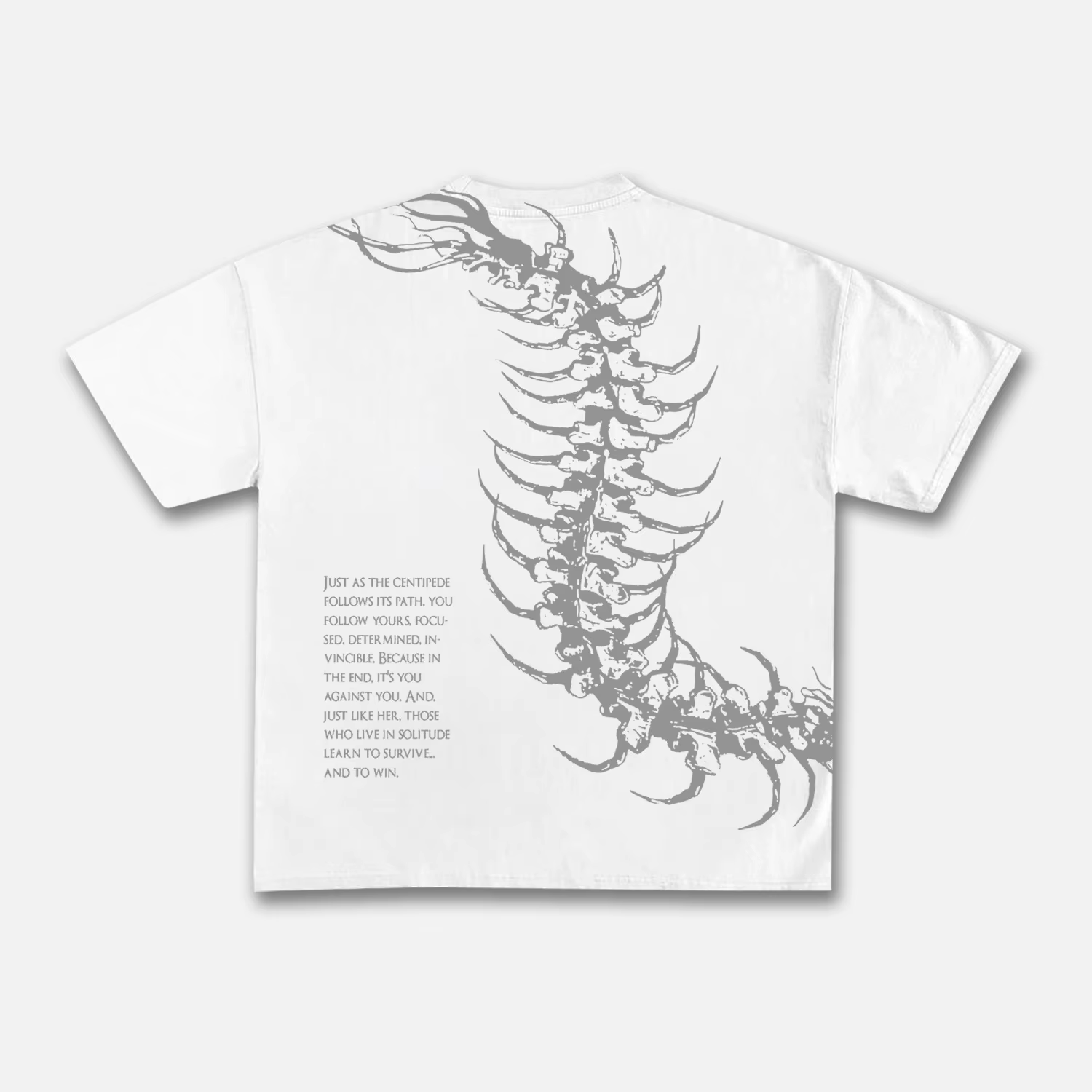 Vintage mille-pattes squelette graphique coton imprimé T-shirt hommes Y2K été manches courtes surdim