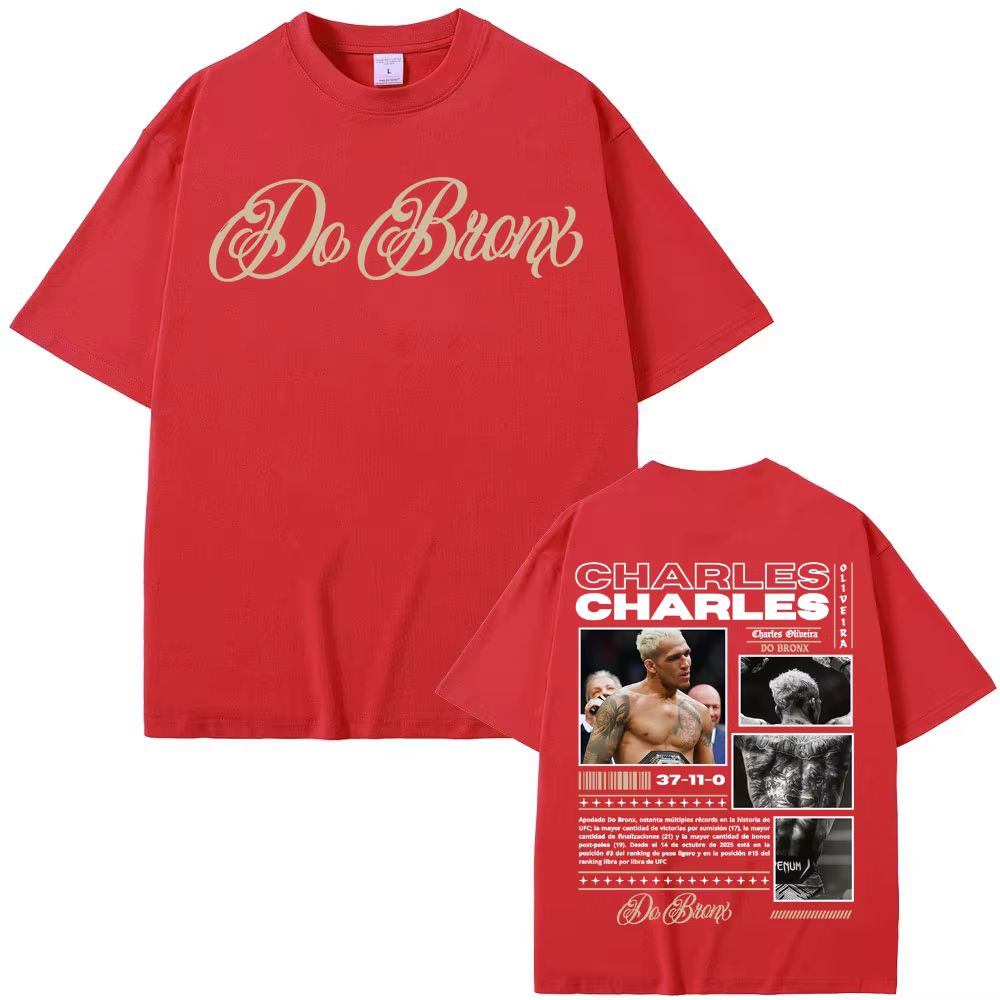 T-shirts imprimés Charles Oliveira Do Bronx pour hommes et femmes, t-shirt classique Vintage à la mo