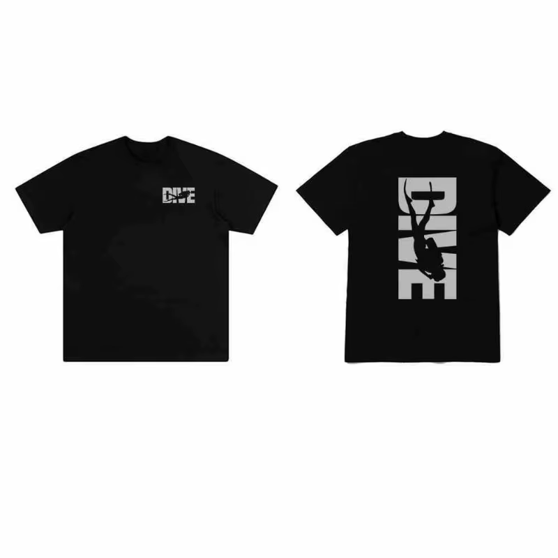 Nouveau T-shirt décontracté d'été pour hommes et femmes, motif plongée, col rond, en pur coton, pers