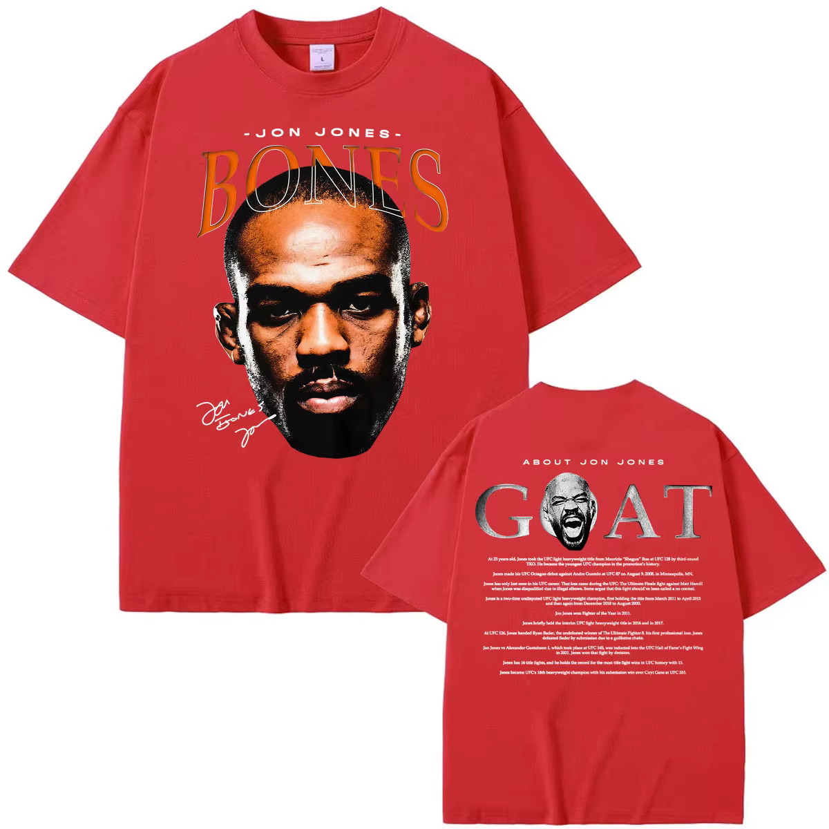 T-shirt vintage Jon Jones Bones pour hommes et femmes, esthétique violente, manches courtes, hauts d