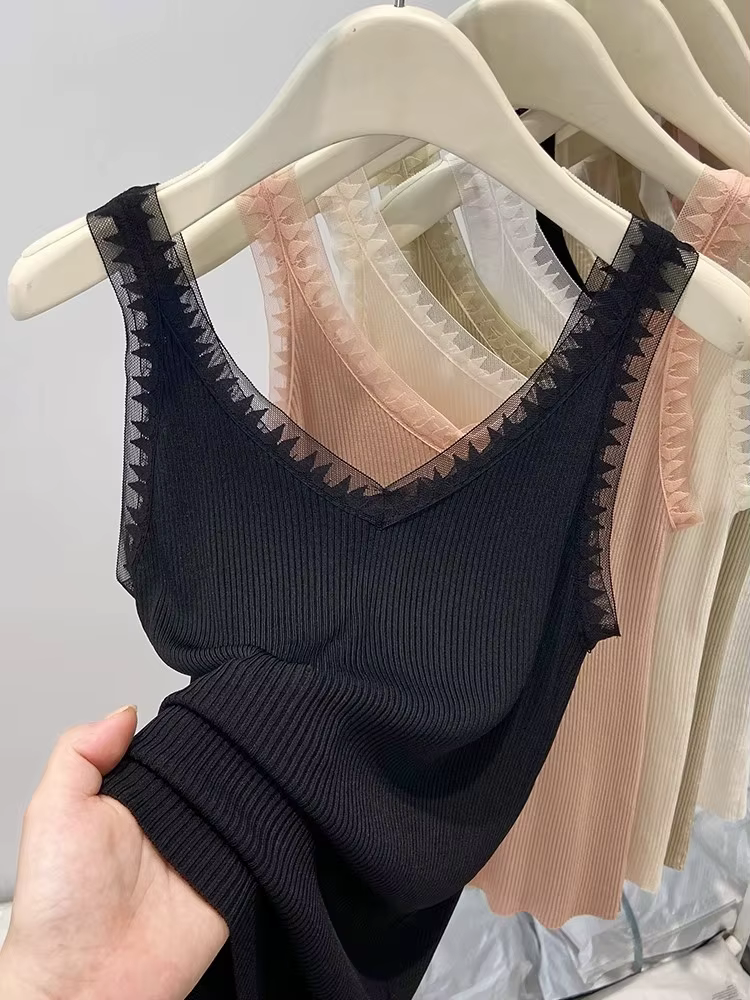 Maillot de corps tricoté fin pour femmes, pull sans manches, Corset, col mi-haut, confortable et res
