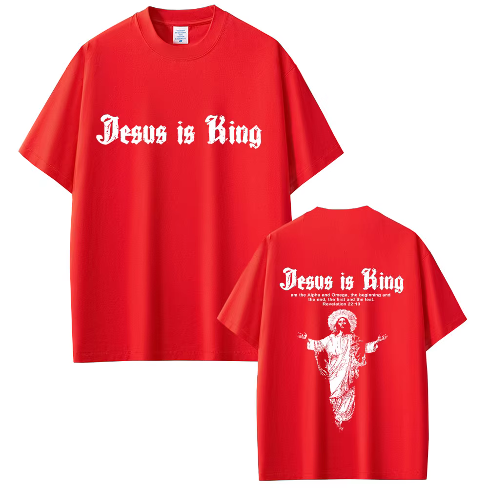 Jésus est roi T-shirt graphique chrétien religieux à manches courtes T-shirts été hommes femmes mode
