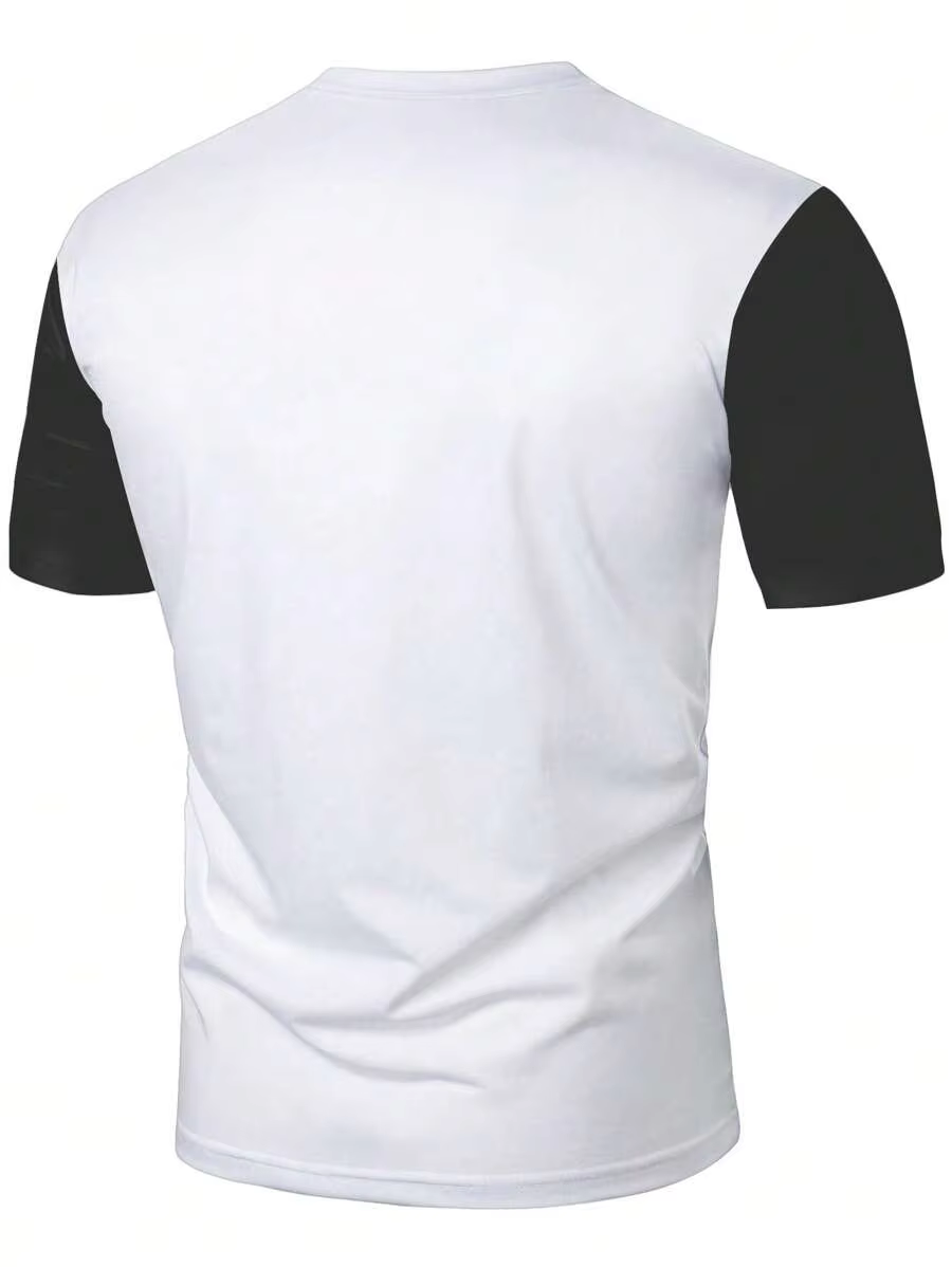 Un T-shirt à manches courtes imprimé à motif personnalisé pour hommes pour un vêtement d'été confort