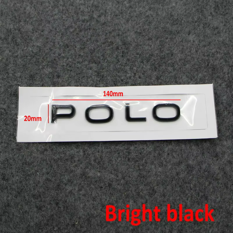 Appliquer au NOUVEAU Polo Marque arrière Étiquette de bagage Logo lettré Noir brillant