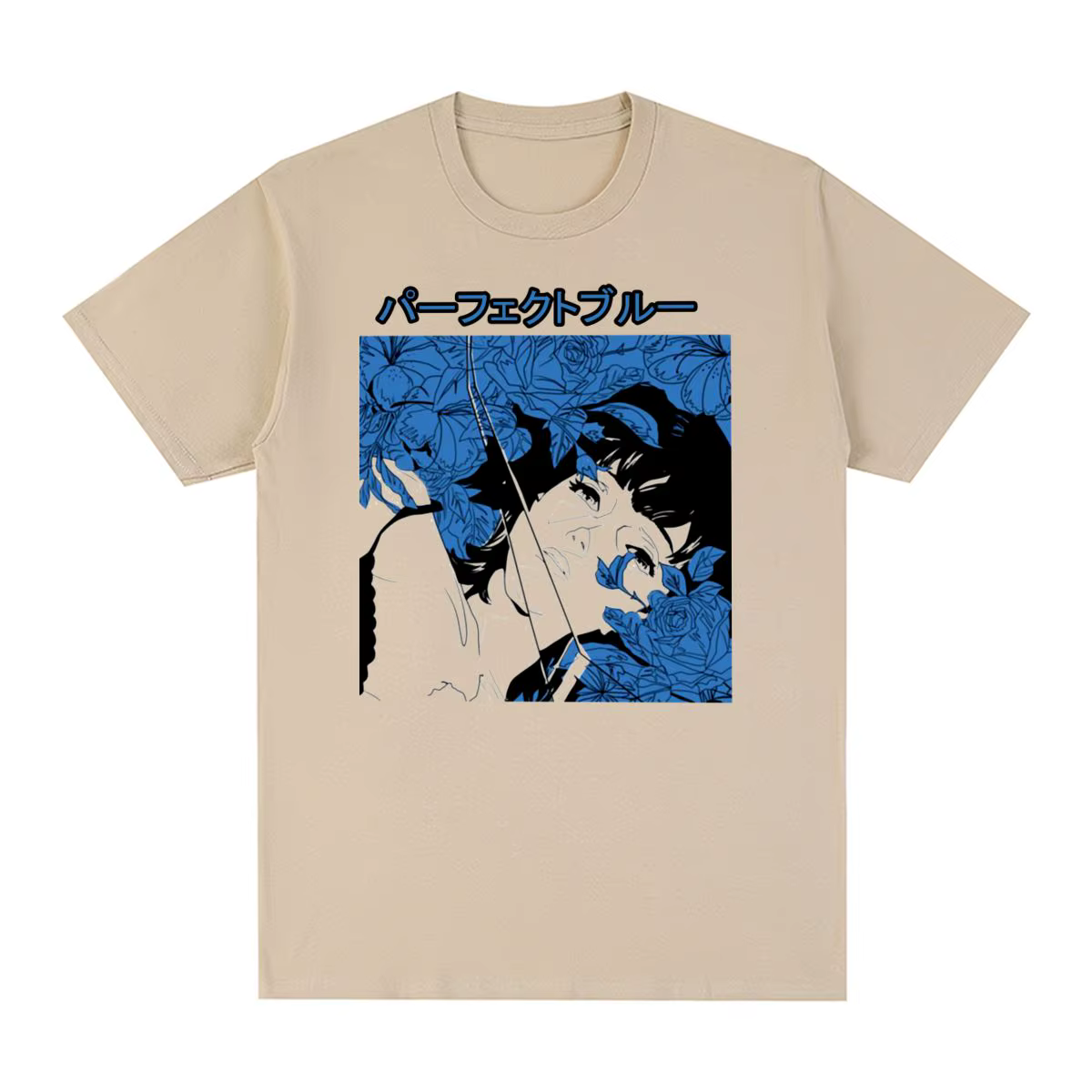 T-shirt Vintage Bleu pour Couples, Vêtement en Coton, Harajuku, Gothique, à la Mode