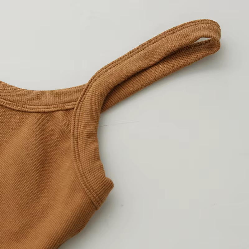 Haut tubulaire en coton tricoté pour femmes, extensible, côtelé, sans manches, Streetwear, Slim, bla