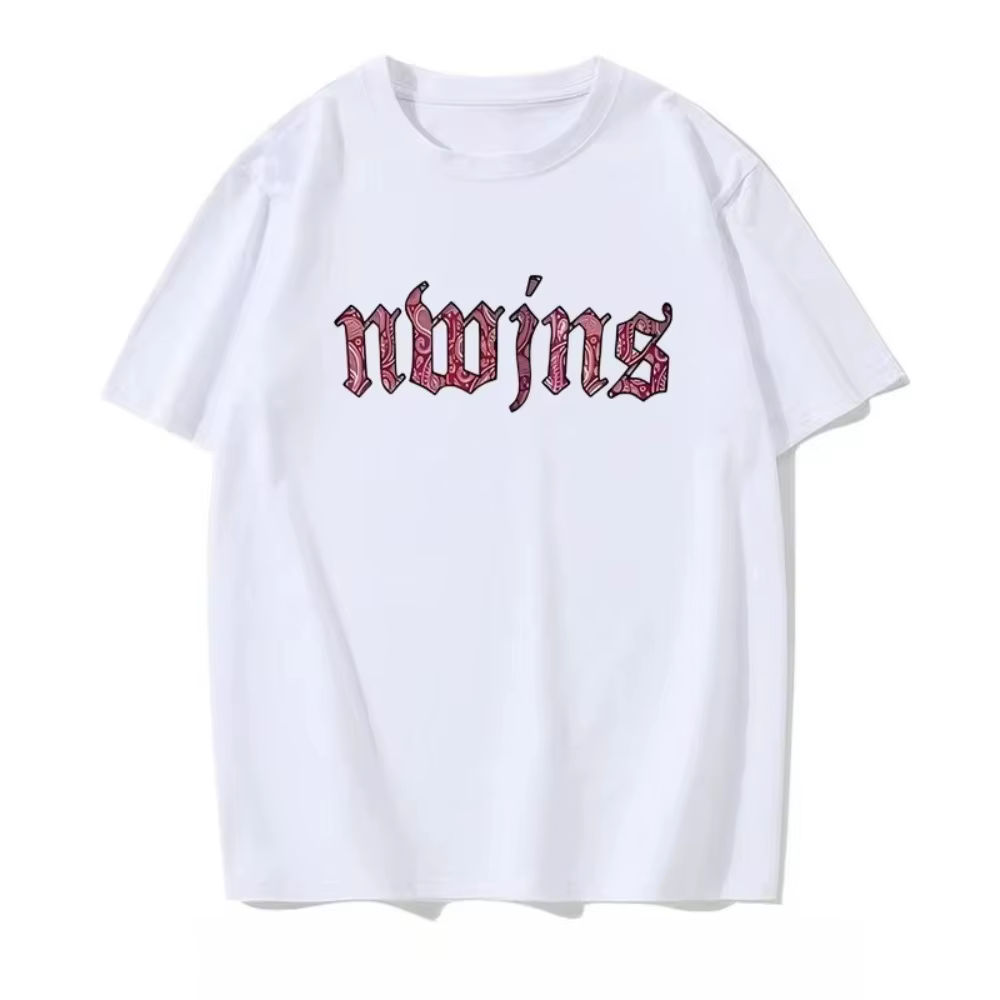 Nouveau jean lettre imprimé à manches courtes dames T-shirt nouveau décontracté motif ample T-shirt