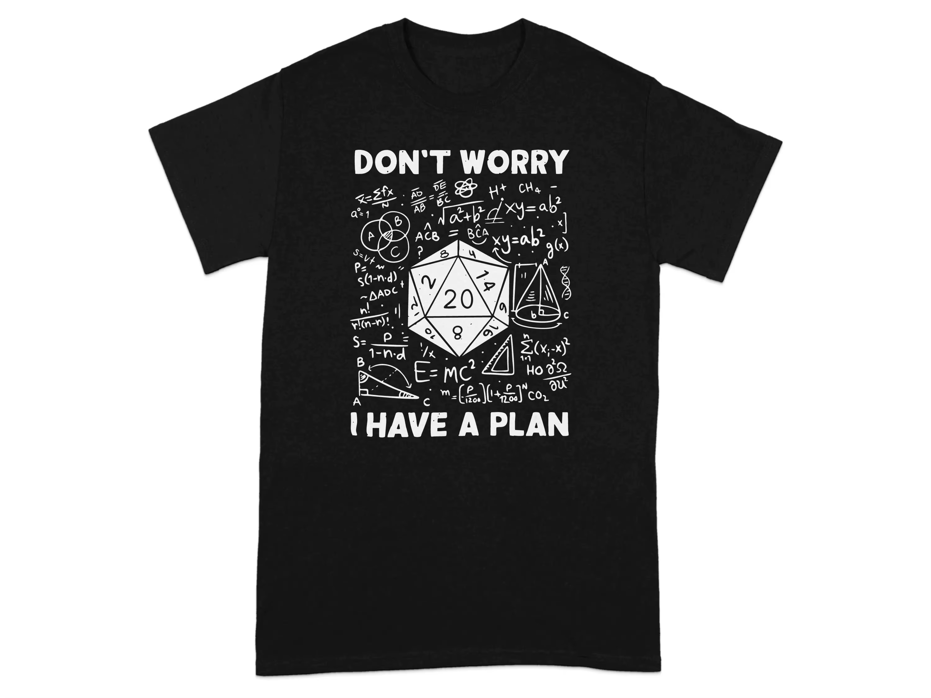 T-shirt drôle de mathématiques Geek, cadeau de conception de mathématiques humoristique D20 pour les