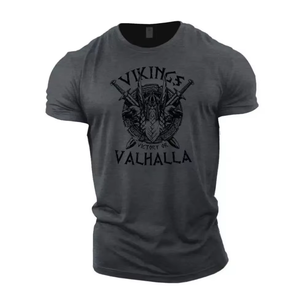 T-shirt pour homme Summer Viking Casual Fashion imprimé en 3D, style Tough Guy, pour le sport de ple
