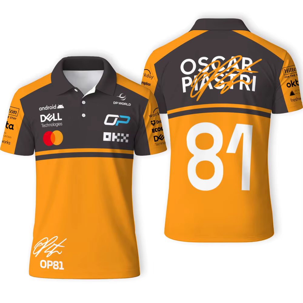 Polo d'été pour hommes Oscar Piastri 81 Driver Fans 2026 Nouveaux Polos de sport pour femmes T-shirt