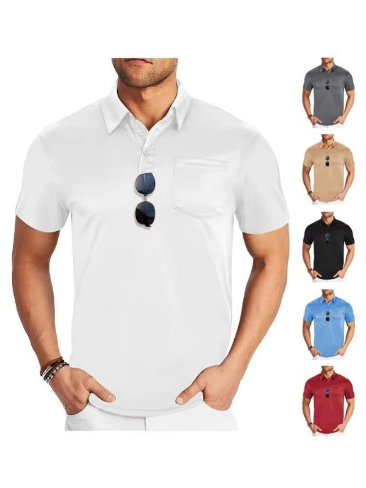 Nouveau Polo décontracté d'été à manches courtes et col à revers, couleur unie, T-shirt, Haut pour h