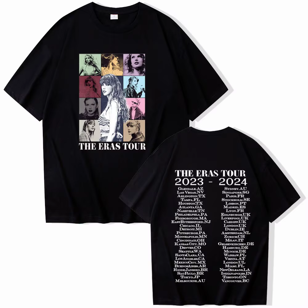 T-shirt imprimé T.S The Era Tour pour homme et femme, Harajuku, col rond, manches courtes, décontrac